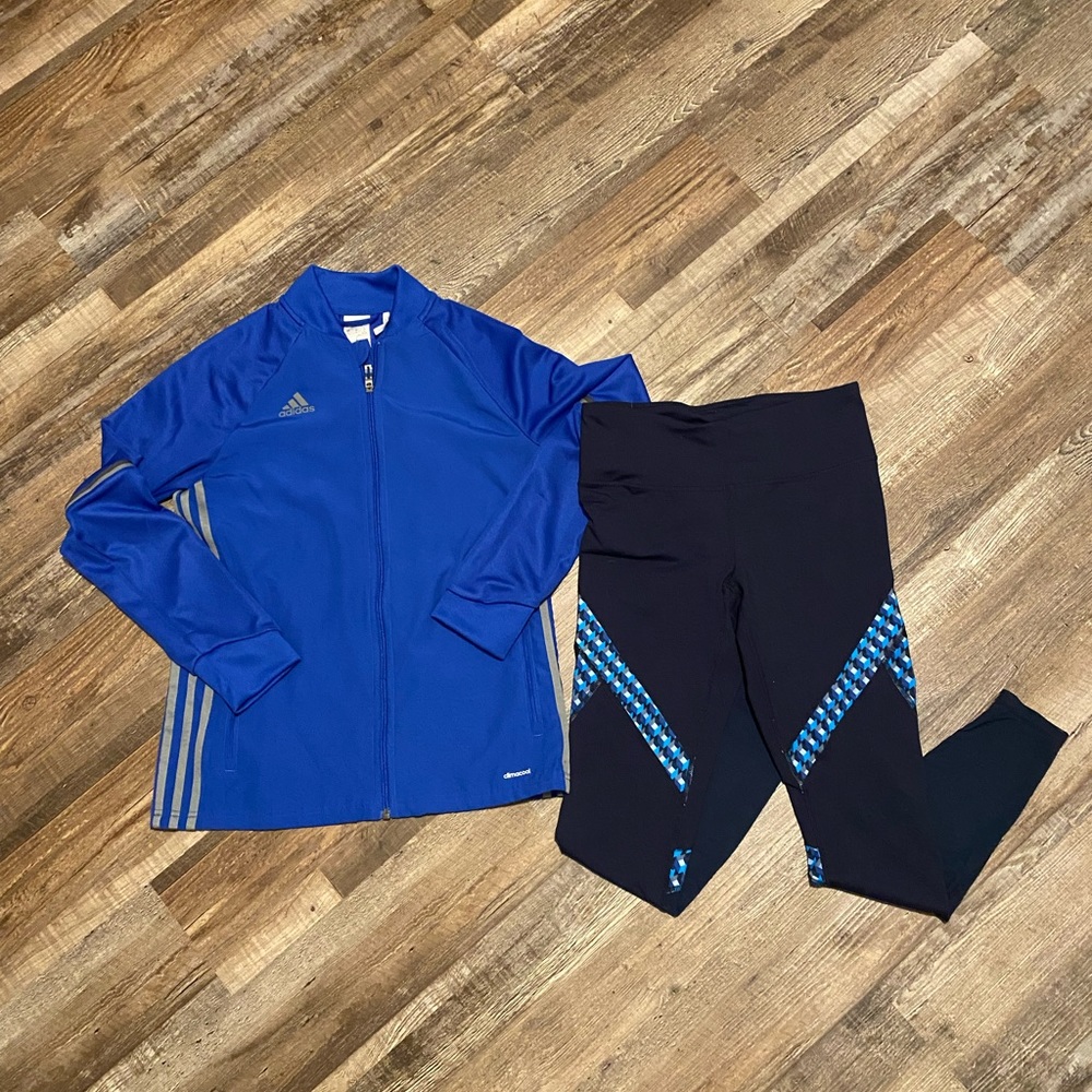 Blue Adidas Workout Set